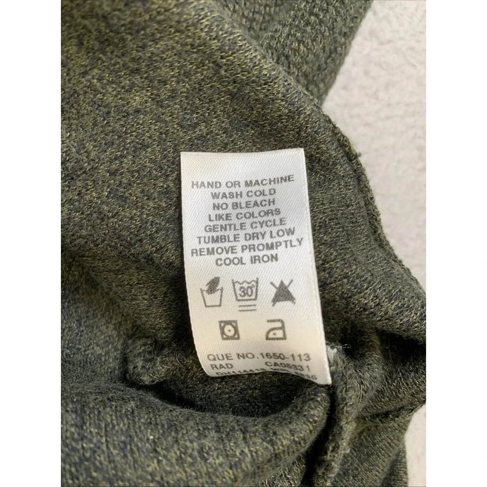 Woolrich‎ Sweater Men's L Green Pullover Winter Fall 1/4 Zip 100% Cotton